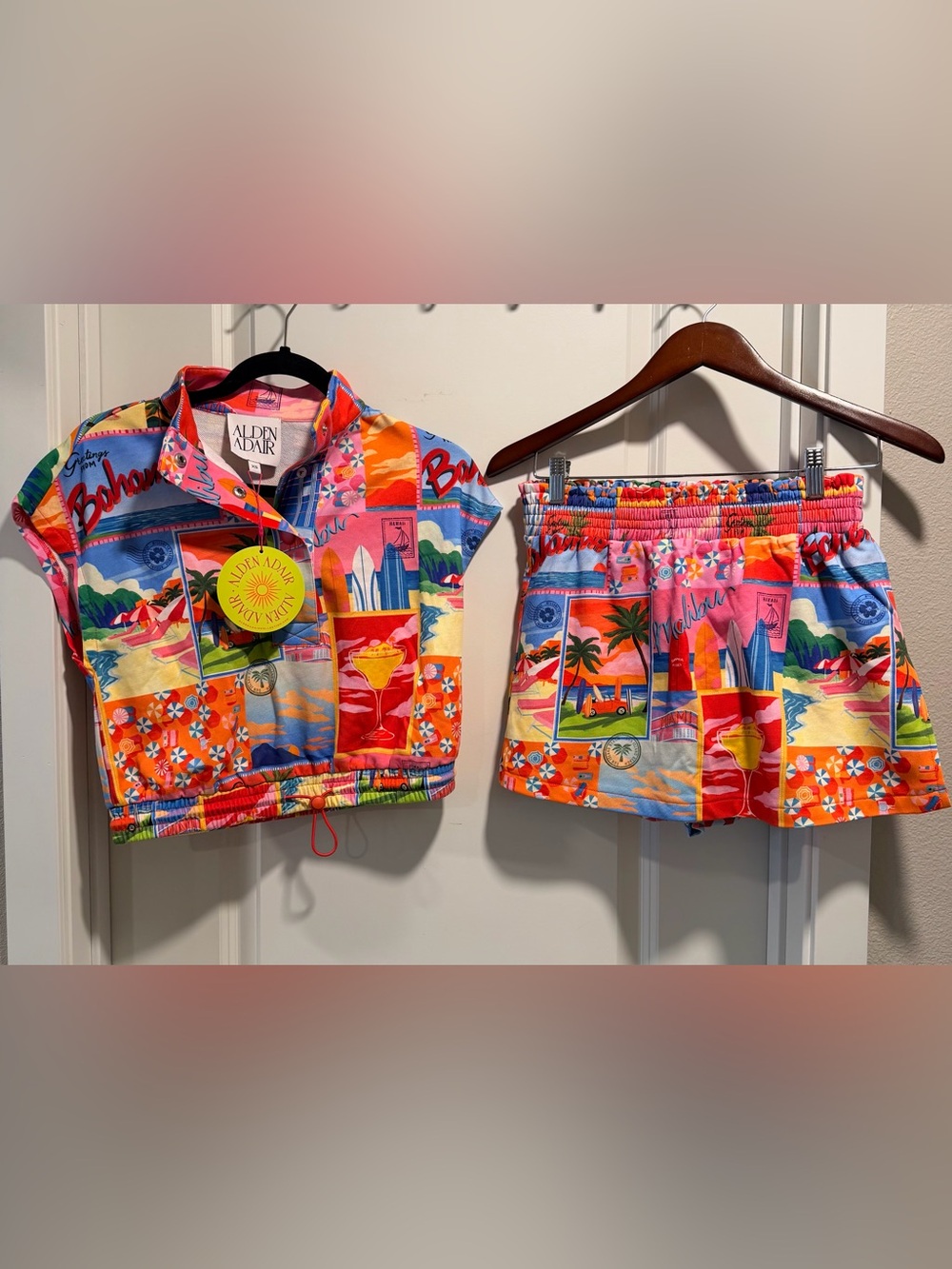Alden Adair Women’s Havana Tropical Print Top & Stevie Skort Set Size XS NWT